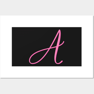 Letter A Hot Pink Initial Posters and Art